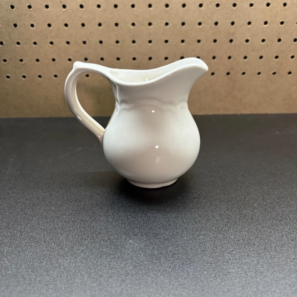 Vintage Small White Ceramic Creamer or any liquid Pitcher 4 1/2